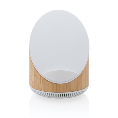 Logotrade advertising products photo of: Ovate bamboo 5W speaker with 15W wireless charger