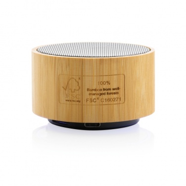 Logotrade promotional giveaway image of: RCS recycled plastic and bamboo 3W wireless speaker