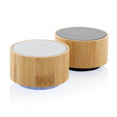 Logo trade promotional item photo of: RCS recycled plastic and bamboo 3W wireless speaker