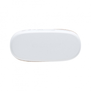 Logo trade promotional merchandise image of: Oregon RCS recycled plastic and cork TWS earbuds