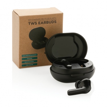 Logo trade promotional merchandise photo of: RCS standard recycled plastic TWS earbuds