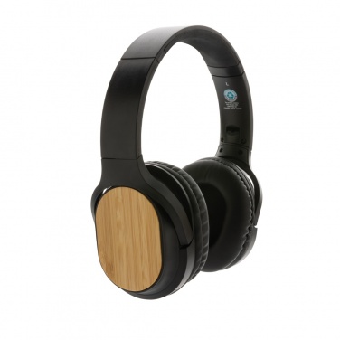 Logotrade business gift image of: RCS and bamboo Elite Foldable wireless headphone