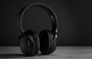 Logo trade promotional merchandise photo of: RCS recycled plastic Elite Foldable wireless headphone