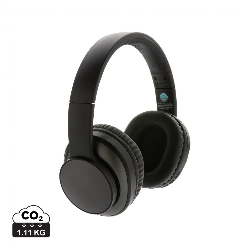 Logo trade promotional gifts picture of: Terra RCS recycled aluminium wireless headphone
