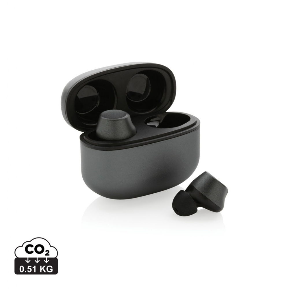 Logo trade promotional product photo of: Terra RCS recycled aluminium wireless earbuds