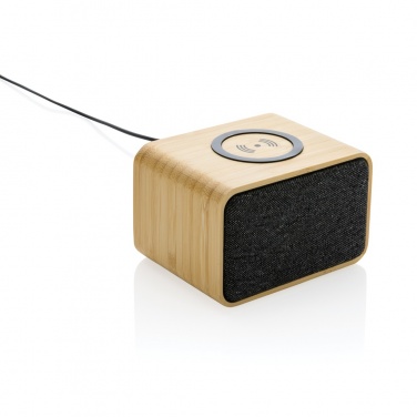 Logotrade promotional items photo of: RCS Rplastic 3W speaker with bamboo 5W wireless