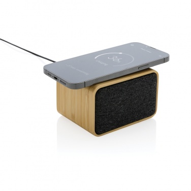 Logotrade promotional giveaways photo of: RCS Rplastic 3W speaker with bamboo 5W wireless