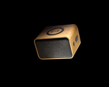 Logotrade promotional item picture of: RCS Rplastic 3W speaker with bamboo 5W wireless
