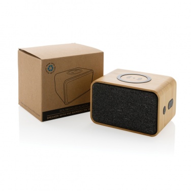 Logotrade promotional item image of: RCS Rplastic 3W speaker with bamboo 5W wireless