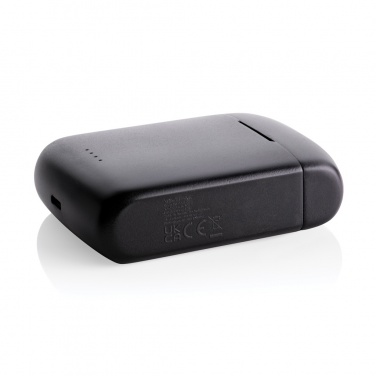 Logo trade promotional giveaways image of: Skywave RCS recycled plastic solar earbuds