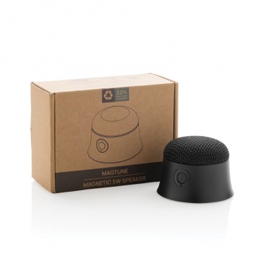 Logo trade promotional gifts image of: Magtune RCS recycled plastic magnetic 5W speaker