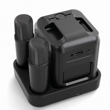 Logo trade promotional product photo of: Singvibe RCS recycled plastic karaoke set with double mic