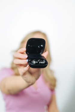 Logo trade promotional giveaway photo of: Lakewood RCS recycled and repairable wireless earbuds