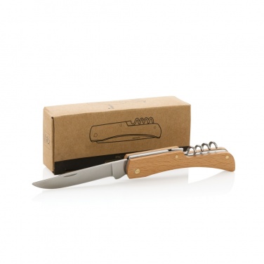 Logotrade corporate gift image of: Wooden knife with bottle opener