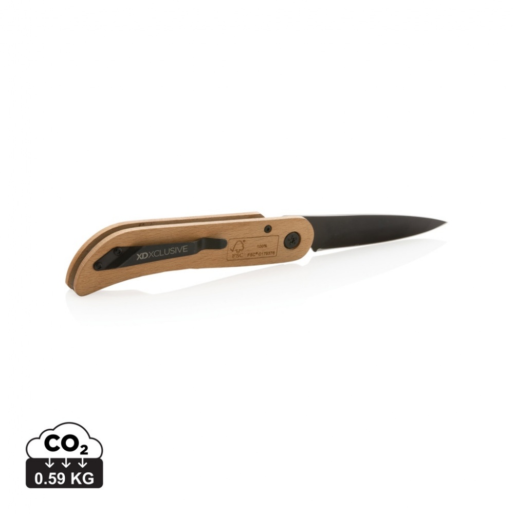 Logo trade promotional giveaways image of: Nemus Luxury Wooden knife with lock