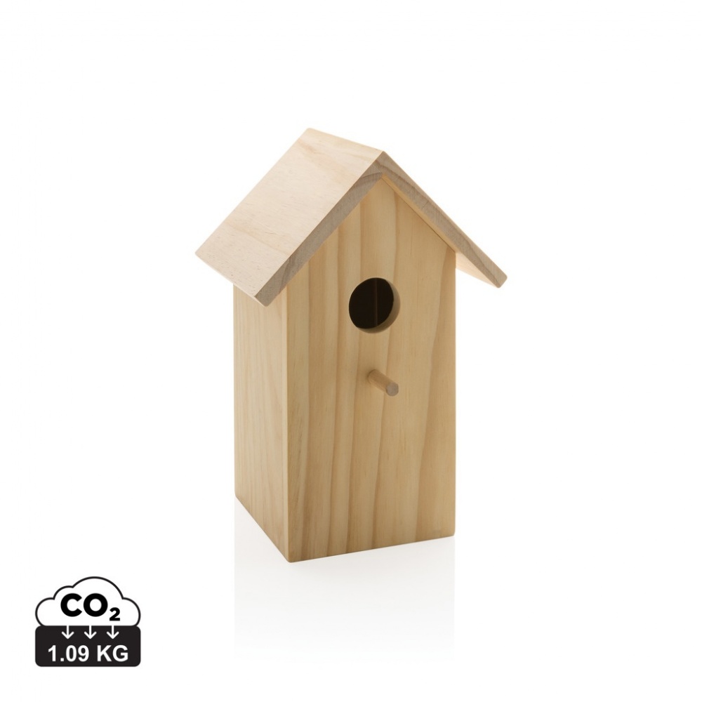Logo trade advertising products image of: Wooden birdhouse