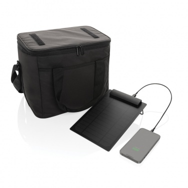 Logotrade promotional item image of: Pedro AWARE™ RPET deluxe cooler bag with 5W solar panel