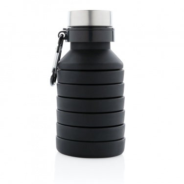 Logo trade promotional merchandise photo of: Leakproof collapsible silicone bottle with lid