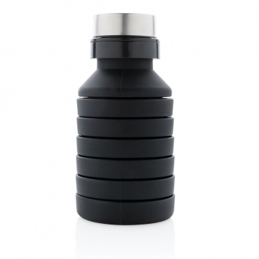 Logo trade promotional giveaway photo of: Leakproof collapsible silicone bottle with lid