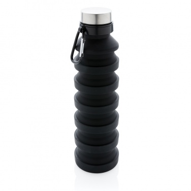 Logo trade promotional giveaway photo of: Leakproof collapsible silicone bottle with lid