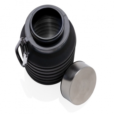 Logo trade promotional item photo of: Leakproof collapsible silicone bottle with lid