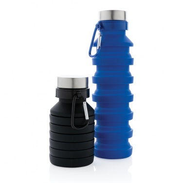 Logo trade advertising products picture of: Leakproof collapsible silicone bottle with lid