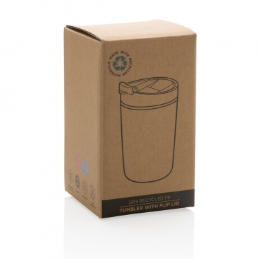 Logo trade promotional products picture of: GRS Recycled PP tumbler with flip lid