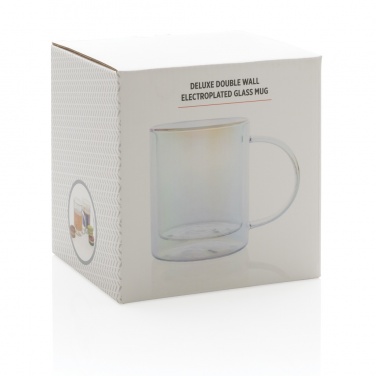 Logo trade corporate gifts picture of: Deluxe double wall electroplated glass mug