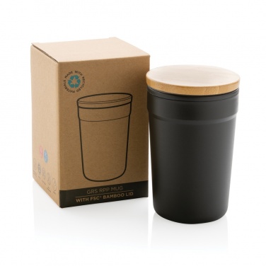 Logotrade promotional gift picture of: GRS certified recycled PP mug with bamboo lid