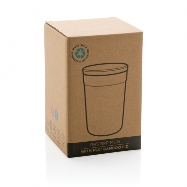 Logo trade corporate gifts image of: GRS certified recycled PP mug with bamboo lid
