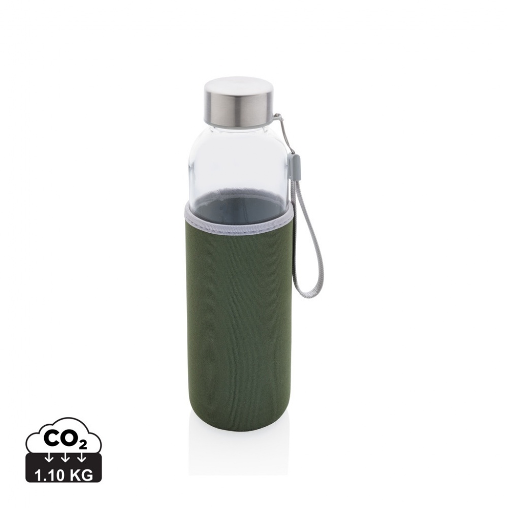 Logo trade promotional merchandise picture of: Glass bottle with neoprene sleeve