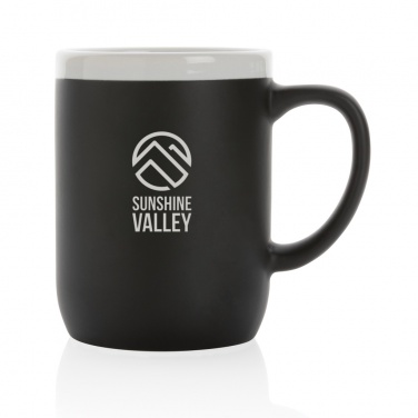 Logo trade promotional giveaways image of: Ceramic mug with white rim 300ml