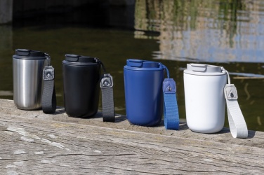 Logotrade promotional merchandise picture of: Cuppa RCS re-steel vacuum tumbler with lanyard