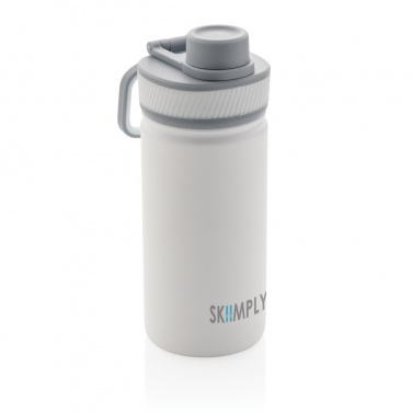 Logo trade promotional items image of: Vacuum stainless steel bottle with sports lid 550ml