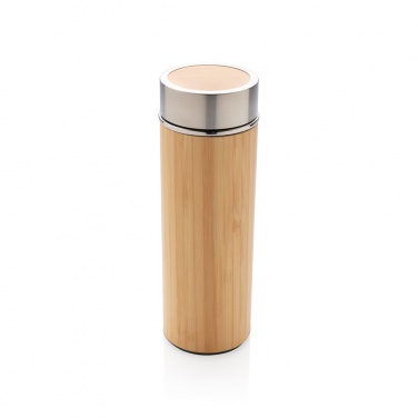 Logo trade promotional item photo of: Leak proof bamboo vacuum bottle