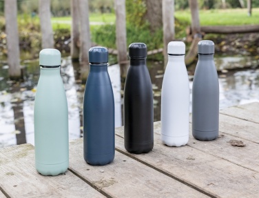 Logo trade advertising products picture of: Solid colour vacuum stainless steel bottle 500 ml