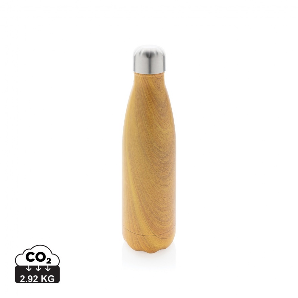Logotrade promotional giveaway image of: Vacuum insulated stainless steel bottle with wood print