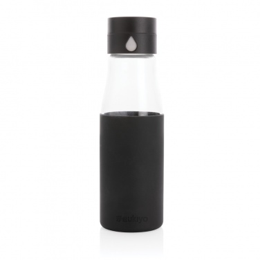Logotrade promotional product image of: Ukiyo glass hydration tracking bottle with sleeve