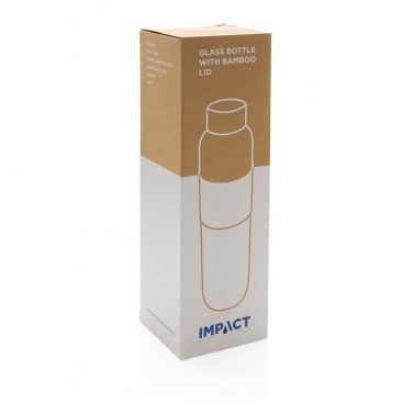 Logo trade promotional item photo of: Impact borosilicate glass bottle with bamboo lid