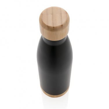 Logo trade advertising products picture of: Vacuum stainless steel bottle with bamboo lid and bottom