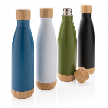 Logotrade promotional product image of: Vacuum stainless steel bottle with bamboo lid and bottom
