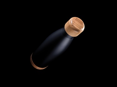 Logotrade promotional merchandise image of: Vacuum stainless steel bottle with bamboo lid and bottom