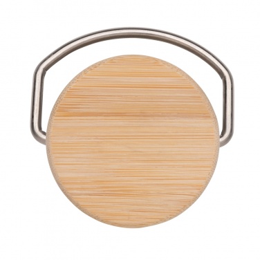 Logotrade advertising products photo of: Modern stainless steel bottle with bamboo lid