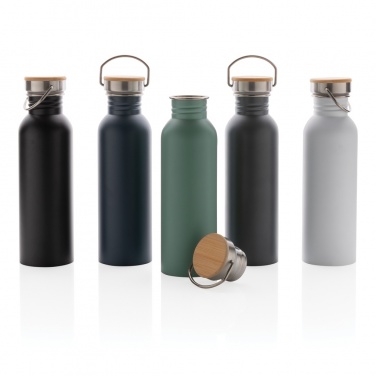 Logotrade promotional product image of: Modern stainless steel bottle with bamboo lid