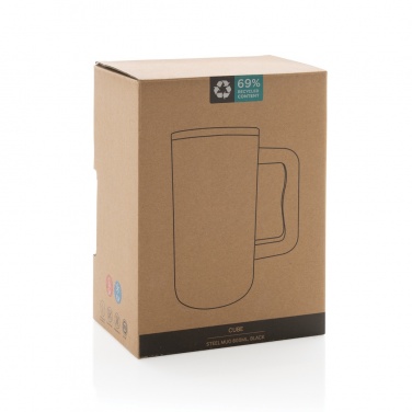 Logo trade promotional merchandise picture of: Cube RCS certified recycled steel mug 800ml