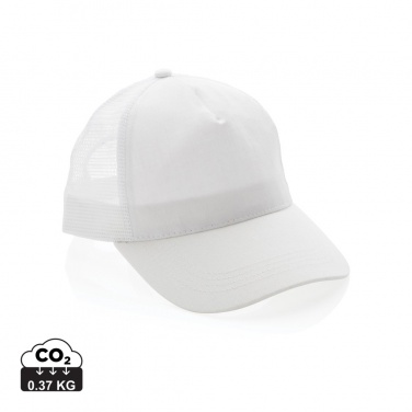 Logo trade advertising product photo of: Impact AWARE™ Brushed rcotton 5 panel trucker cap 190gr