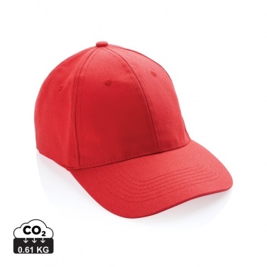 Logo trade corporate gifts image of: Impact 6 panel 280gr Recycled cotton cap with AWARE™ tracer