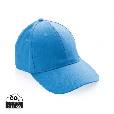 Logo trade promotional products image of: Impact 6 panel 280gr Recycled cotton cap with AWARE™ tracer