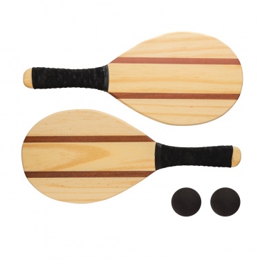 Logo trade promotional products image of: Wooden frescobol tennis set