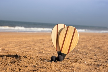 Logo trade promotional merchandise photo of: Wooden frescobol tennis set